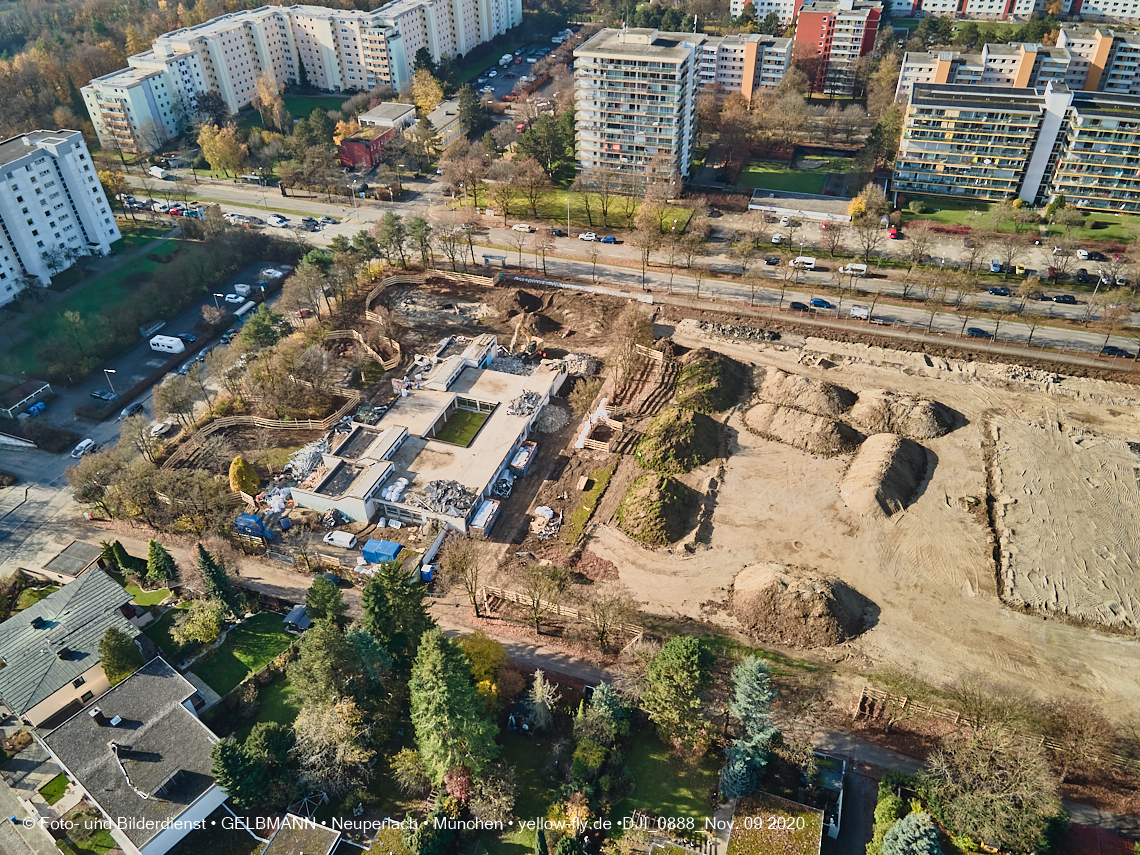 09.11.2020 - Baustelle der neuen Grundschule am Karl-Marx-Ring in Neuperlach